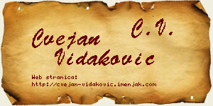 Cvejan Vidaković vizit kartica